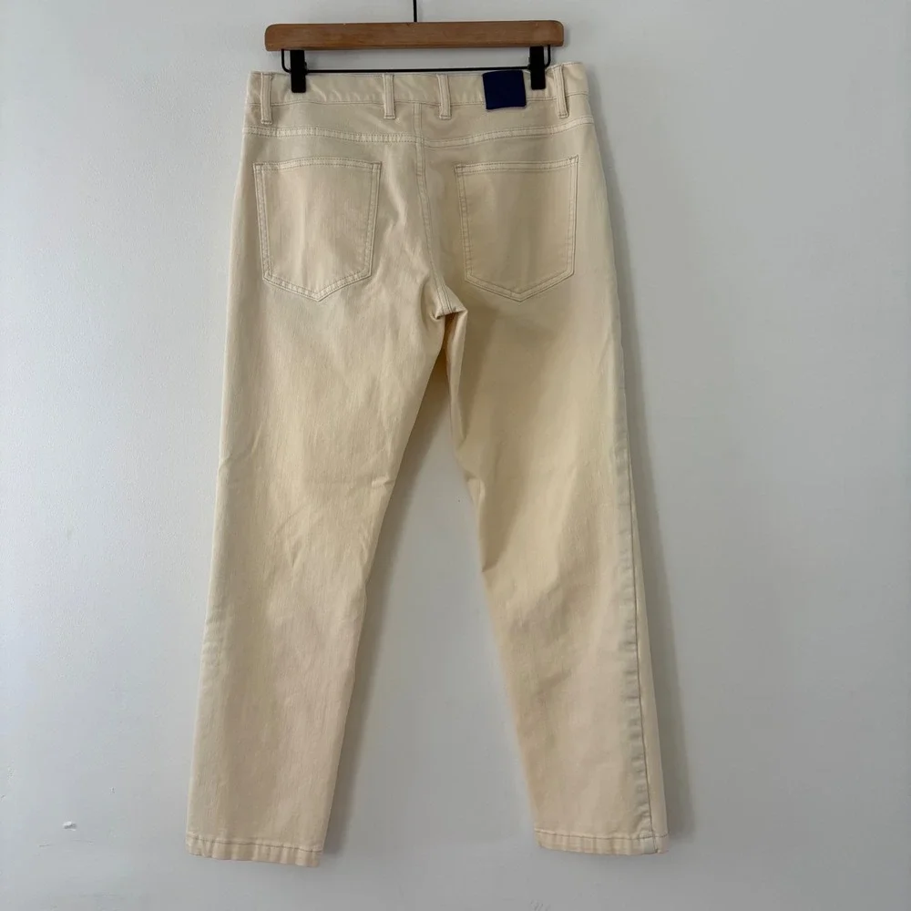 Mugsy Jeans Masons Coolmax Mens Cream Off White Stretch Chino Pants FLXCCW-35X29